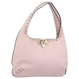 Borsa Valentino Rock Studs in pelle Rosa Oro Auth 207886V Rosa D'oro