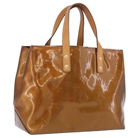 LOUIS VUITTON Monogram Vernis Reade PM Handtasche Bronze M91146 LV Auth am12791A Bronze