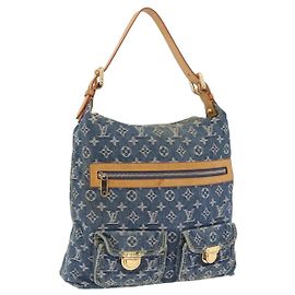 LOUIS VUITTON Monogram Denim Buggy GM Shoulder Bag Blue M95048 LV Auth yk20992V Azul