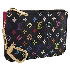 LOUIS VUITTON Multicolor Pochette ClesNM Coin Purse M60279 LV Auth 207526V Black