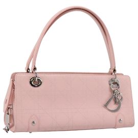 Borsa Christian Dior Canage in pelle rosa argento autentica 208692V Argento Rosa