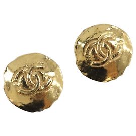 CHANEL Ohrringe Metall Gold CC Auth 208712M Golden