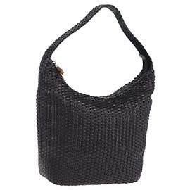 Borsa a tracolla GUCCI Bamboo in pelle nera e oro Auth 208879V Nero Altro
