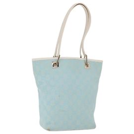 GUCCI GG Canvas Tote Bag Light Blue Gold 002 1099 Auth ep16469A Golden Hellblau