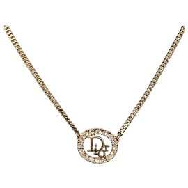 Collana Christian Dior Strass metallo Gold Tone Auth ka6626 Altro