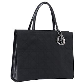 Sac à main Christian Dior Canage Nylon Noir Or Auth ep16513A Noir Doré
