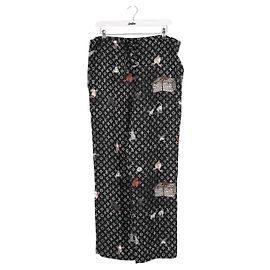 Louis Vuitton Schwarze gerade Hose Schwarz