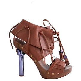 Louis Vuitton Brown Leather Heels Size 38 Brown