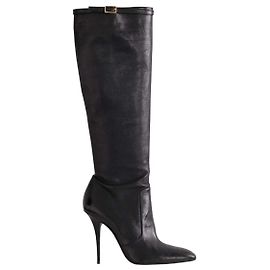 Autre Marque Saint Laurent Lederstiefel Schwarz Schwarz