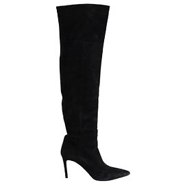 Prada Stiefel aus schwarzem Wildleder Schwarz