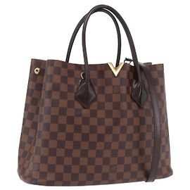LOUIS VUITTON Damier Ebene Kensington Hand Bag N41435 LV Auth BA15892V Damier ebène