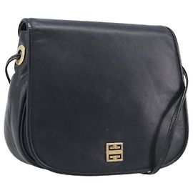Borsa a tracolla GIVENCHY in pelle nera e oro Auth 208740 Nero D'oro