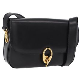 Céline Borsa a tracolla CELINE in pelle nera e oro Auth ep16020A Nero D'oro