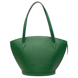 Borsa a tracolla Louis Vuitton Epi Saint Jacques GM con tracolla lunga, Verde Verde