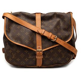 Borsa a tracolla Louis Vuitton Monogram Saumur 35 Marrone Marrone