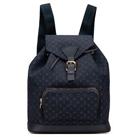 Zaino Louis Vuitton Monogram Mini Lin Montsouris GM Blu Blu