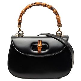 Borsa Gucci Small Bamboo Night in pelle di vitello nera Nero