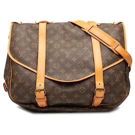 Louis Vuitton Monogram Saumur 43 Reisetasche Braun Braun