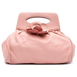 Chanel Camellia Top Handle Frame Bag Handtasche aus rosa Lammleder Pink