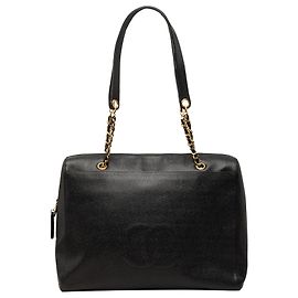 Borsa a tracolla Chanel Caviar CC nera Nero