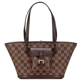 Sac à épaule Louis Vuitton Damier Ebene Manosque PM Marron Marron