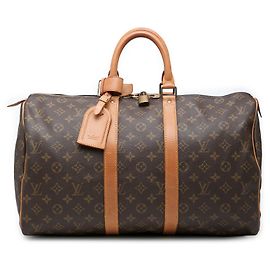 Louis Vuitton Monogram Keepall 45 Reisetasche Braun Braun