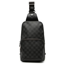 Borsa a tracolla Louis Vuitton Avenue Sling Damier Graphite Nera Nero