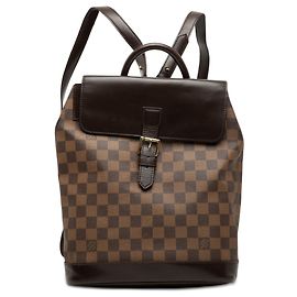 Brown Louis Vuitton Damier Ebene Soho Backpack Brown