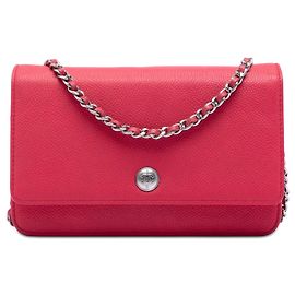 Bolsa Tiracolo Chanel Caviar Bicolor CC Wallet On Chain Rosa Rosa