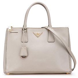Bolso Prada Medium Saffiano Lux Galleria Double Zip Gris Gris