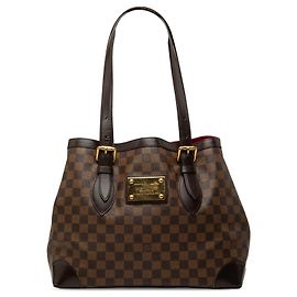 Saco Tote Louis Vuitton Damier Ebene Hampstead MM Castanho Marrom