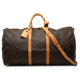 Borsa da viaggio Louis Vuitton Monogram Keepall Bandouliere 60 Marrone Marrone