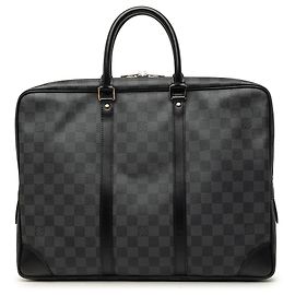Borsa da Lavoro Louis Vuitton Damier Graphite Porte Documents Voyage PM Nera Nero