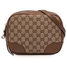 Bolsa Tiracolo Gucci GG Canvas Bree Bege Bege