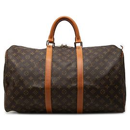 Borsa da viaggio Louis Vuitton Monogram Keepall 50 Marrone Marrone