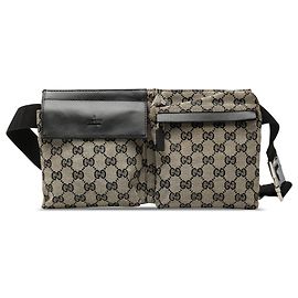 Bolsa de cintura Gucci GG Canvas bege com bolso duplo Bege