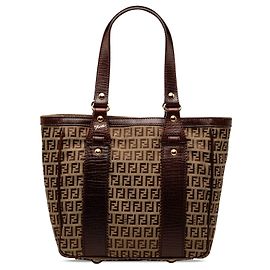Sac Tote Fendi Zucchino Canvas Beige Beige