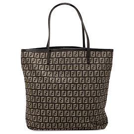 Sac Tote Fendi Zucchino Canvas Marron Marron