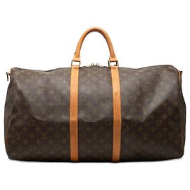 Mala de Viagem Louis Vuitton Monogram Keepall Bandouliere 55 Castanha Marrom