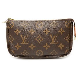 Borsa a mano Louis Vuitton Monogram Mini Pochette Accessoires Marrone Marrone