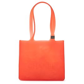 Orange Chanel Rubber Logo Jelly Tote Orange