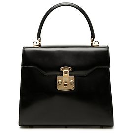 Bolso Satchel Lady Lock Gucci de piel de becerro negro Negro
