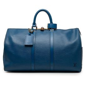 Borsa da viaggio Louis Vuitton Epi Keepall 50 Blu Blu