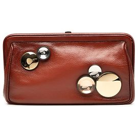 Pochette Bottega Veneta en Nappa marron avec verre miroir Marron