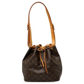 Borsa a secchiello Louis Vuitton Monogram Petit Noe Marrone Marrone