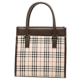 Bolsa de mão Burberry House Check Canvas Bege Bege