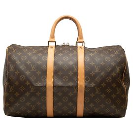 Borsa da viaggio Louis Vuitton Monogram Keepall 45 Marrone Marrone