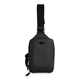 Borsa a tracolla Prada Black Saffiano Brique Nero