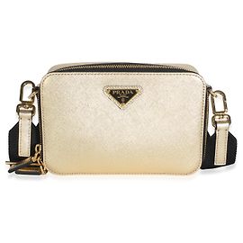 Bolso bandolera Prada Gold Saffiano Travel Small Brique Otro