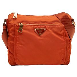 Bolso bandolera Prada Tessuto naranja con cremallera Naranja
